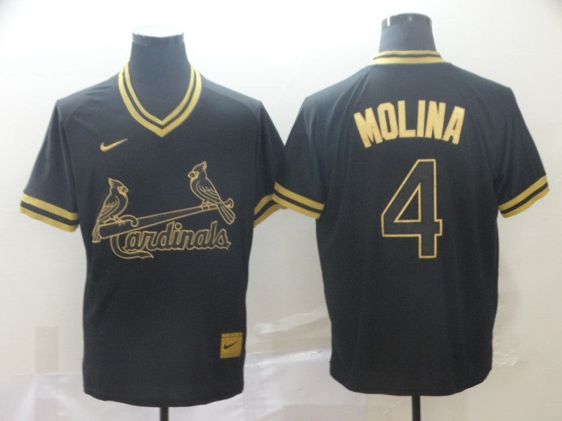 Men's St. Louis Cardinals Yadier Molina #4 Black Replica Player Jersey1 baseball jersey product view 1