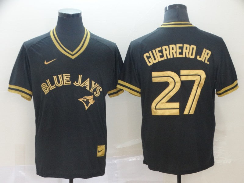 Men's Toronto Blue Jays Vladimir Guerrero Jr. #27 Black Replica Player Jersey baseball jersey product view 1