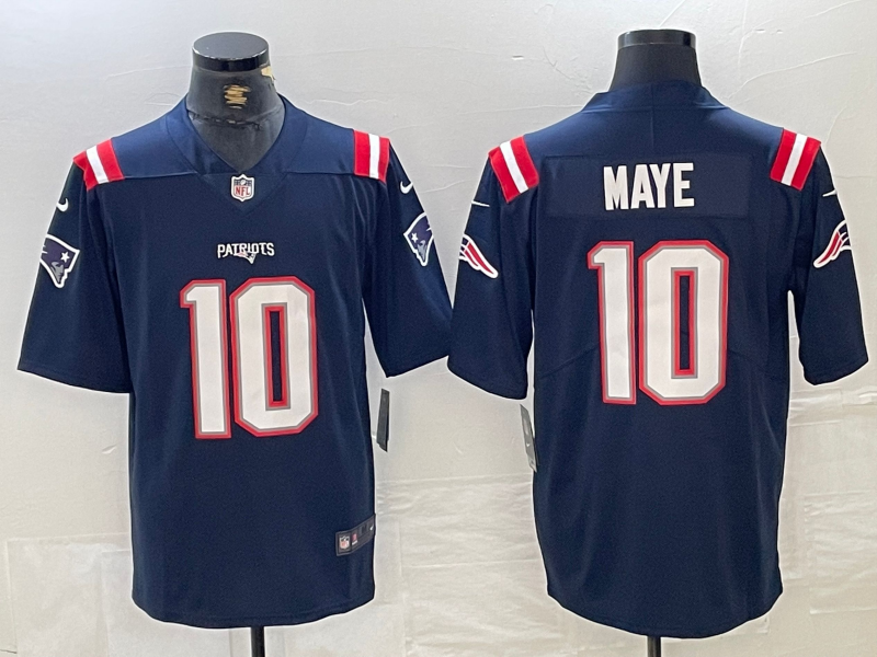 Men's New England Patriots Drake Maye #10 Navy Player Game Jersey1 football jersey product view 1