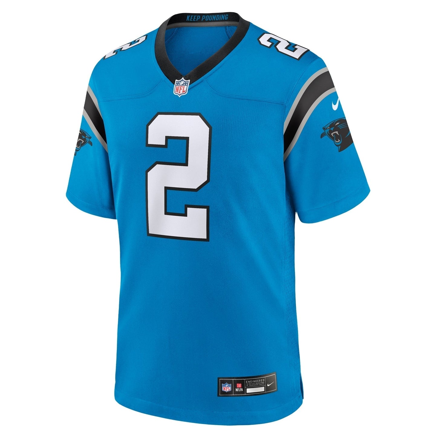 D.J. Moore Carolina Panthers Nike Alternate Game Jersey - Blue football jersey product view 2