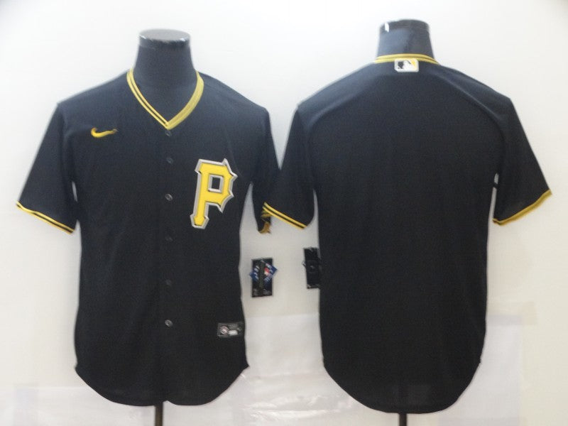 Men's Pittsburgh Pirates Black Replica Blank Jersey1 baseball jersey product view 1