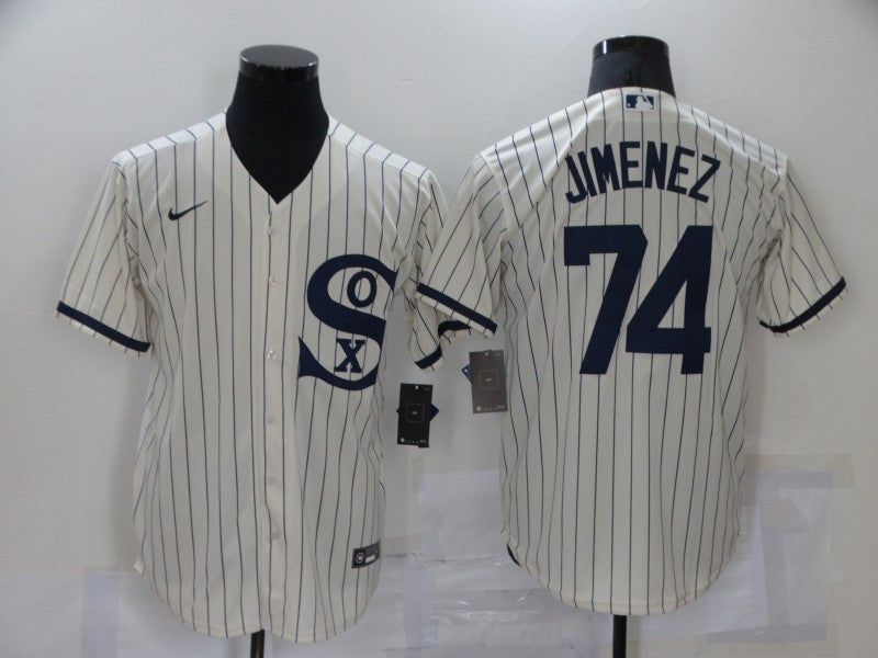 Men's Chicago White Sox Eloy Jimenez #74 Beige Replica Baseball Jersey1 baseball jersey product view 1