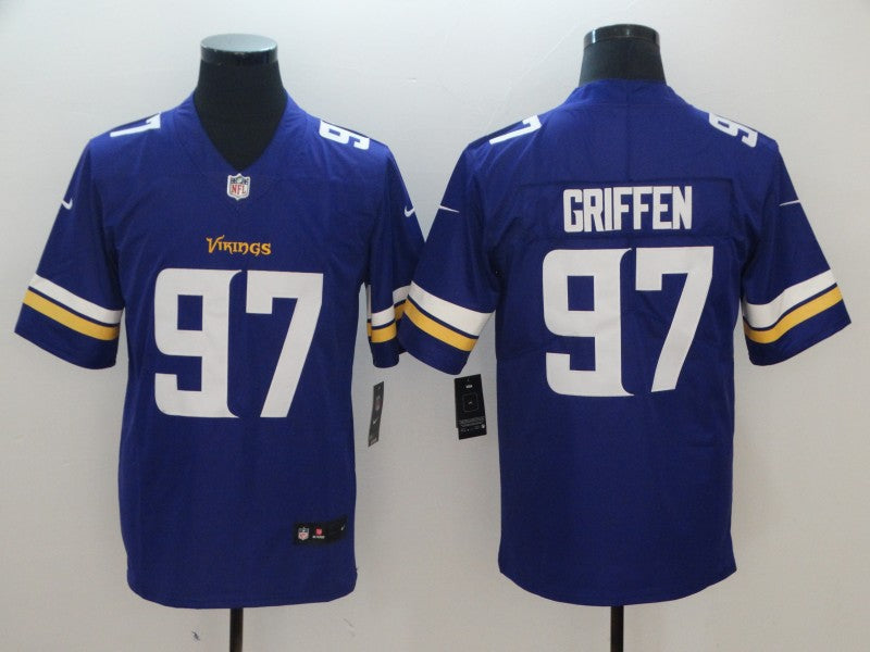Men's Minnesota Vikings Everson Griffin #97 Purple Game Jersey1 football jersey product view 1