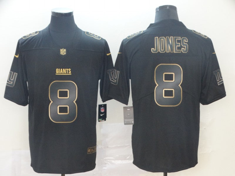 Men's New York Giants Daniel Jones #8 Black Player Game Jersey1 football jersey product view 1