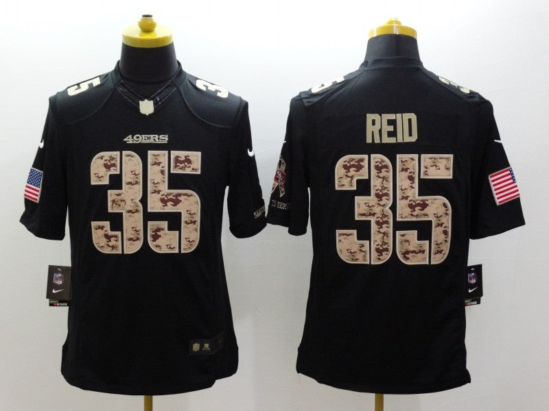 Men's San Francisco 49ers Eric Reid #35 Black Game Player Jersey1 football jersey product view 1