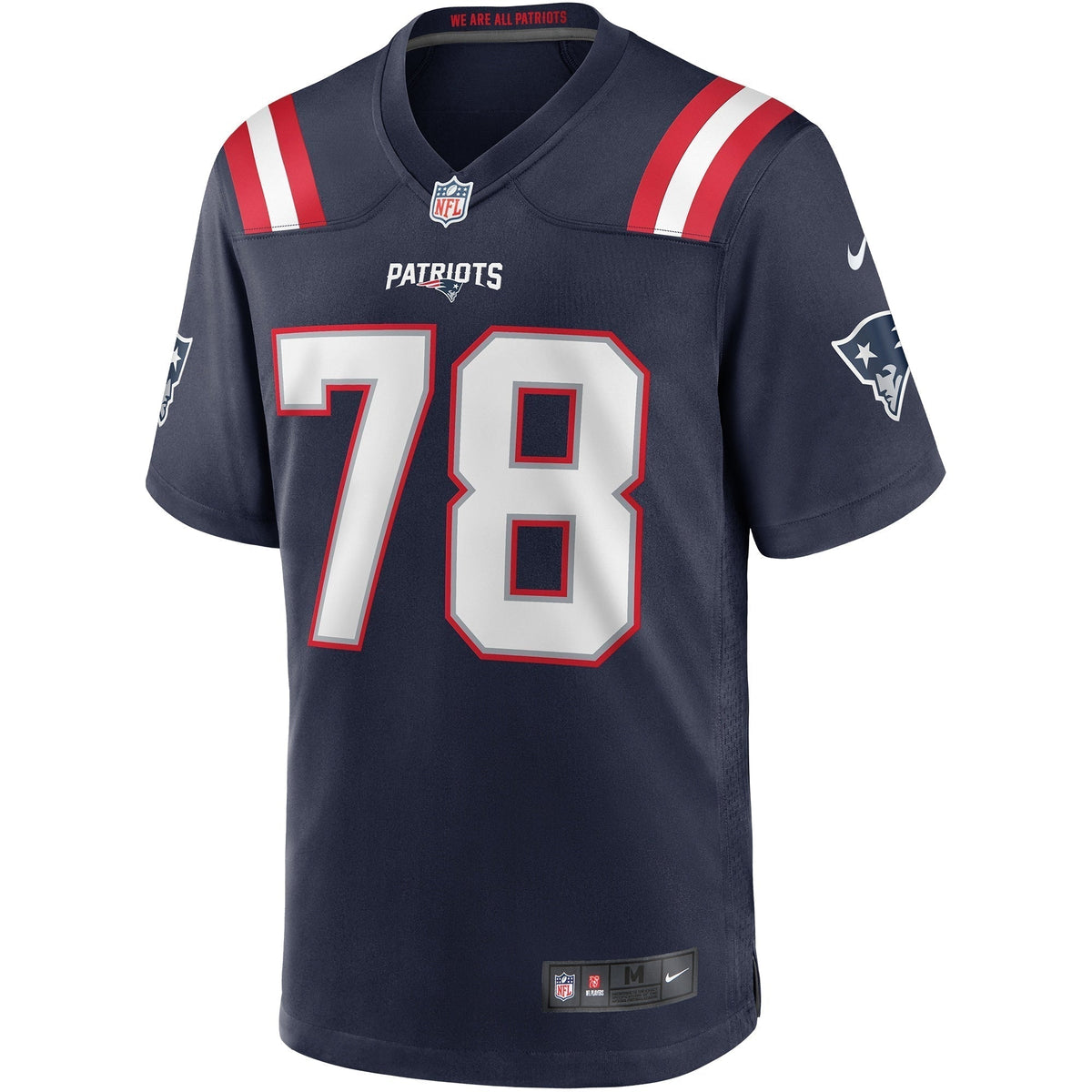 Bruce Armstrong New England Patriots Nike Game Retired Jersey - Navy football jersey product view 2