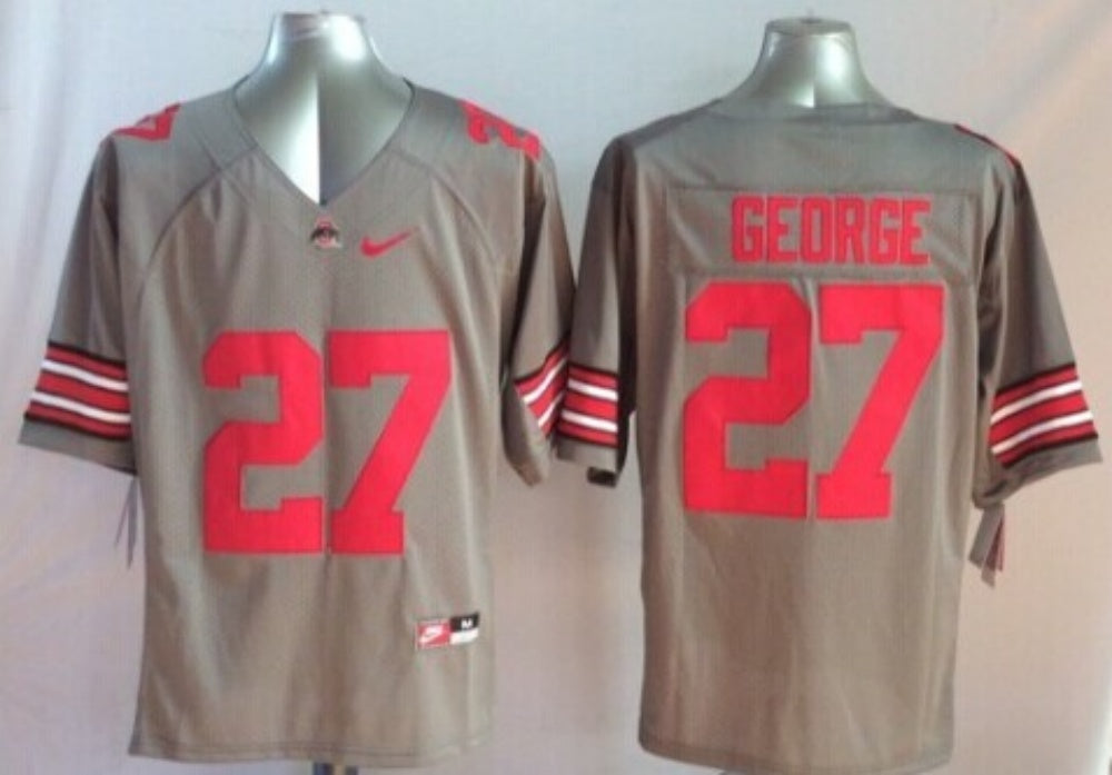 Men's Ohio State Buckeyes Eddie George #27 Gray Player Game Jersey sports jersey product view 1