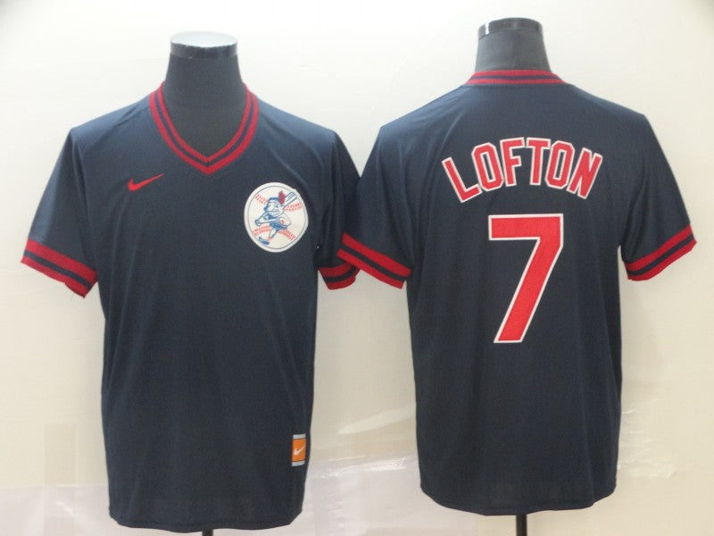 Men's Cleveland Guardians Kenny Lofton #7 Navy Replica Team Jersey1 baseball jersey product view 1