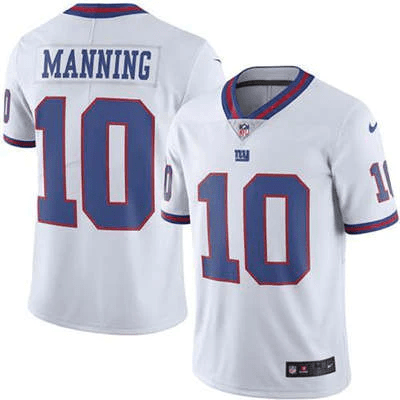 Eli Manning White Men's New York Giants Stitched NFL Limited Rush Jersey football jersey product view 1