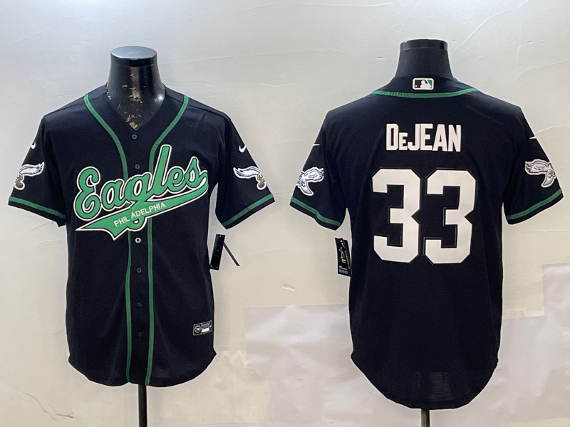 Men's Philadelphia Eagles Cooper DeJean #33 Black Player Jersey1 football jersey product view 1