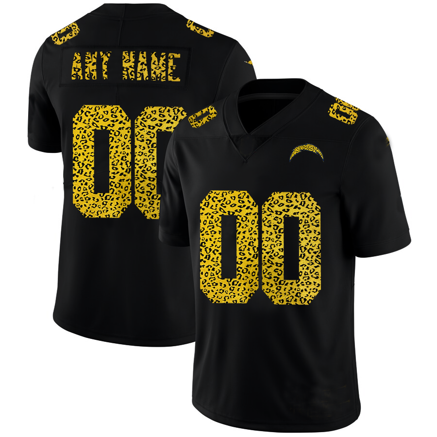 Custom1 Los Angeles Chargers Leopard Print Fashion Vapor Limited Jersey1 Black Stitched American Football Jerseys football jersey product view 1