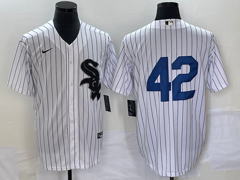 Men's Chicago White Sox #42 White 2023 Jackie Robinson Day Authentic Jersey1 baseball jersey product view 1