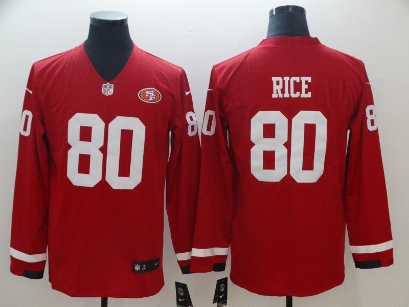 Men's San Francisco 49ers Jerry Rice #80 Red Alternate Game Jersey1 football jersey product view 1