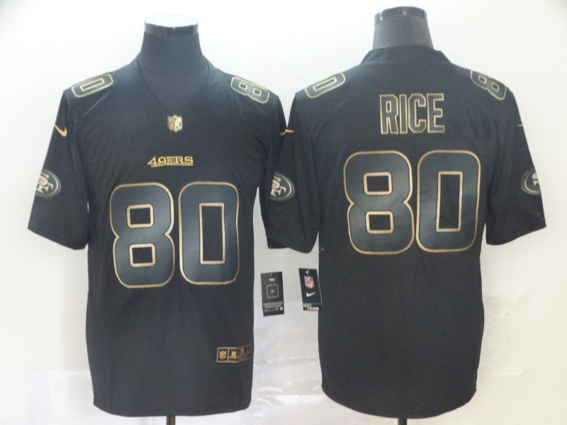 Men's San Francisco 49ers Jerry Rice #80 Black Alternate Game Jersey1 football jersey product view 1