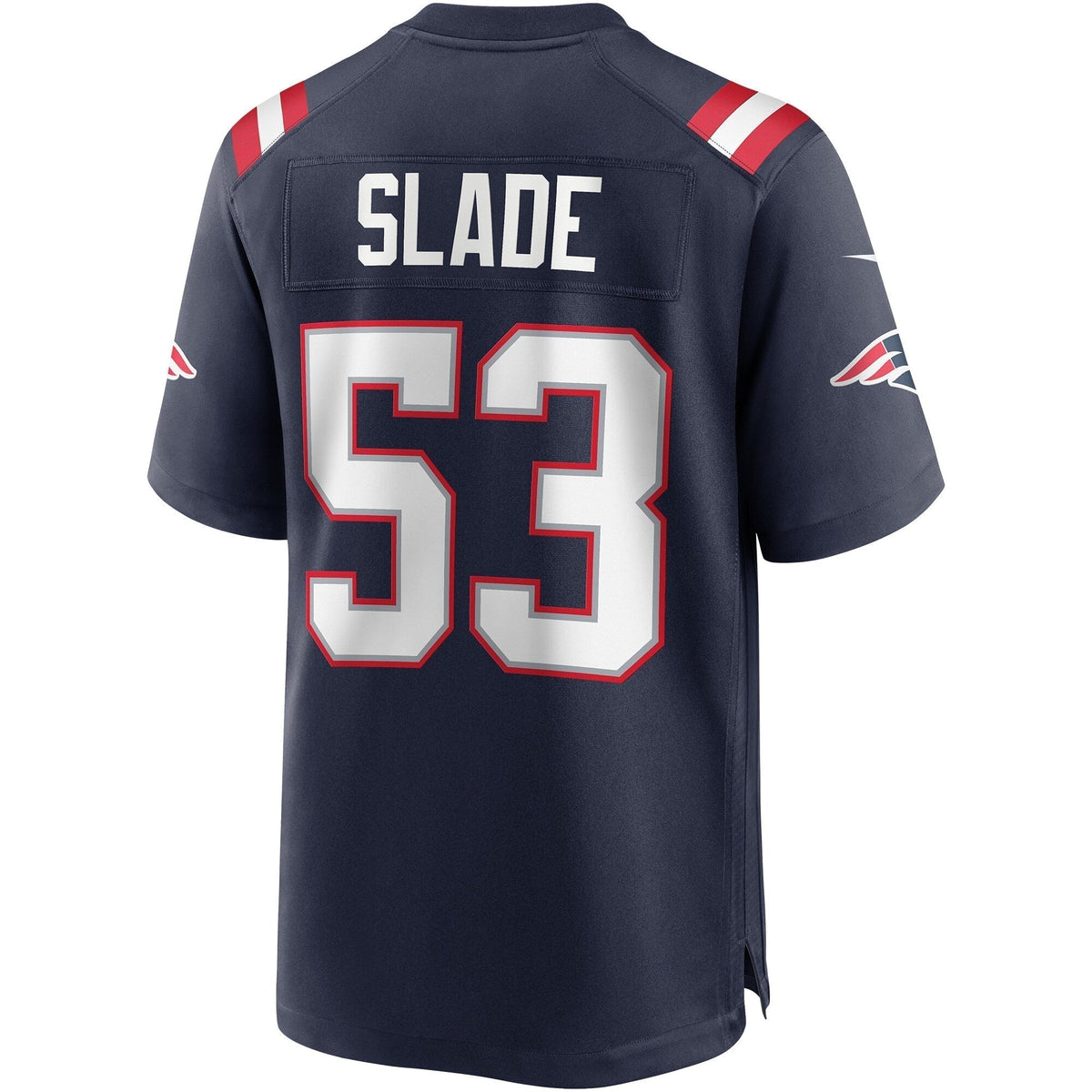 Chris Slade New England Patriots Nike Game Retired Jersey - Navy football jersey product view 3