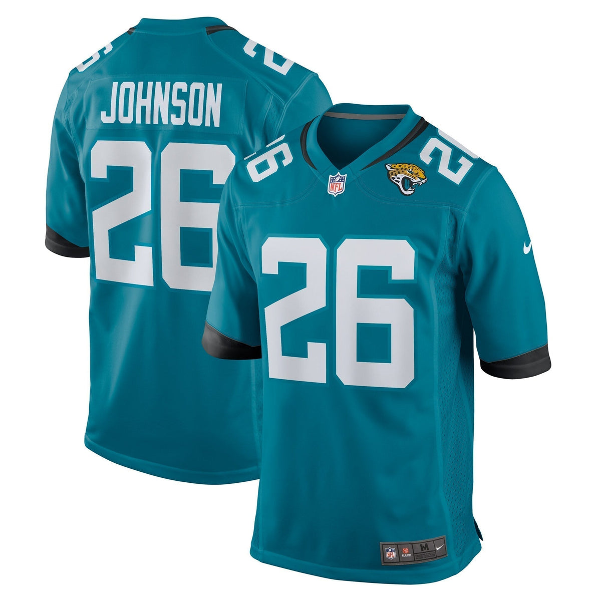 D'Ernest Johnson Jacksonville Jaguars Nike Game Jersey - Teal football jersey product view 1