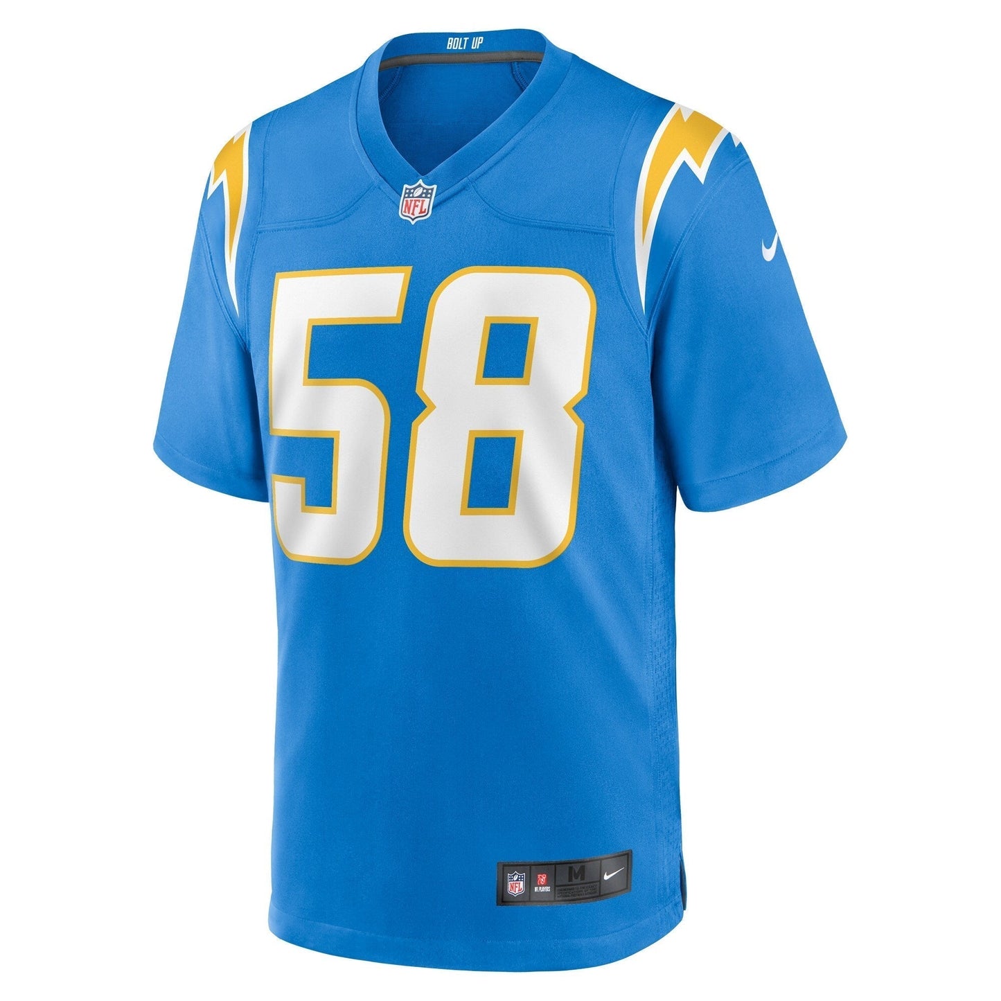 Justin Hollins Los Angeles Chargers Nike Game Jersey - Powder Blue football jersey product view 2