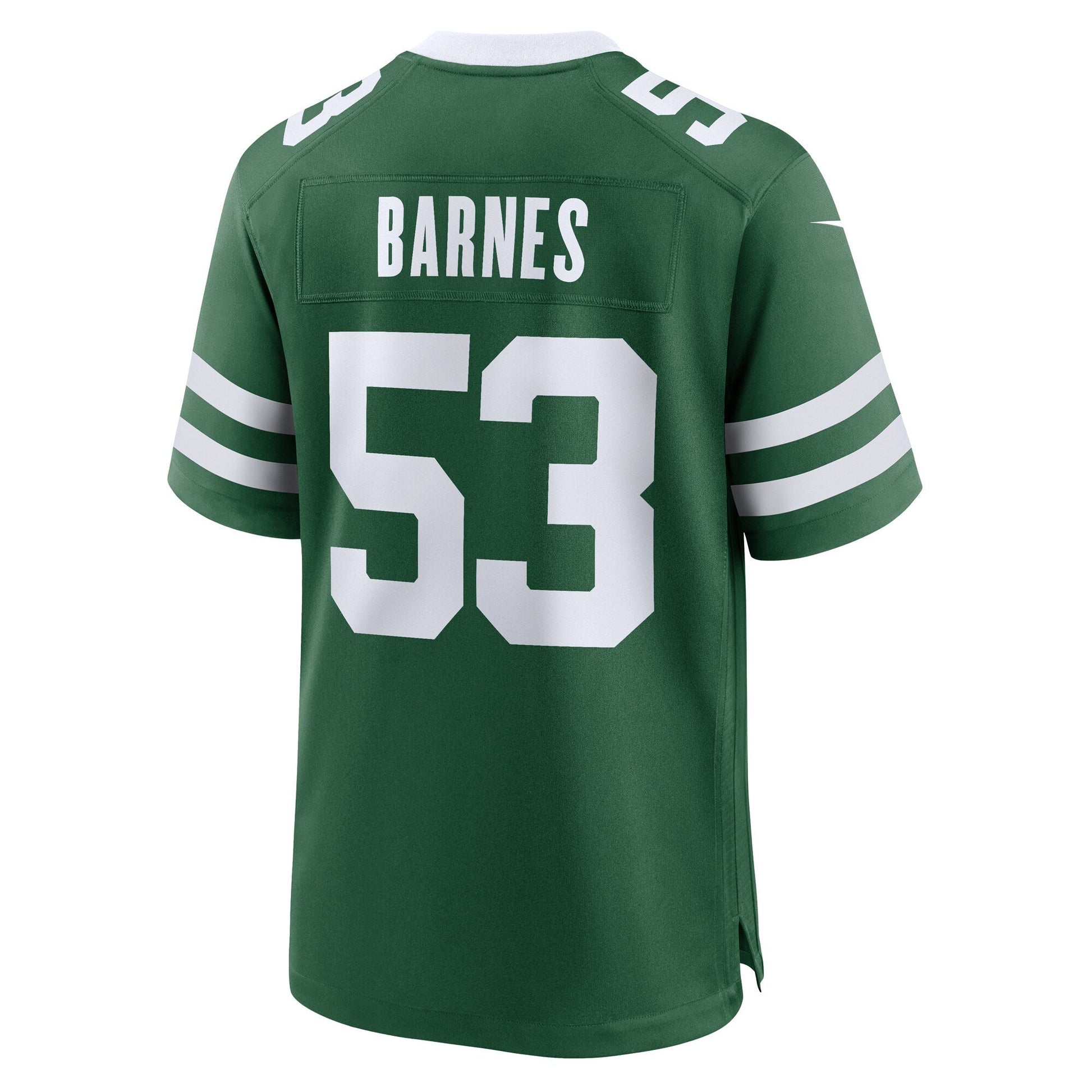 Zaire Barnes New York Jets Nike Team Game Jersey - Legacy Green football jersey product view 3