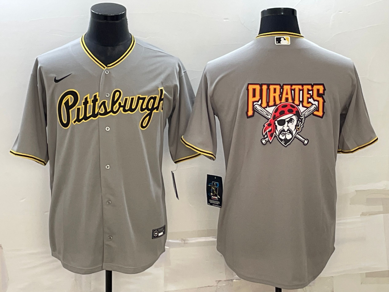 Men's Pittsburgh Pirates Gray Road Authentic Team Jersey1 baseball jersey product view 1