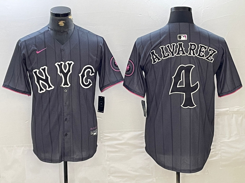 Men's New York Mets Francisco Alvarez #4 Graphite 2024 City Connect Limited Player Jersey1 baseball jersey product view 1