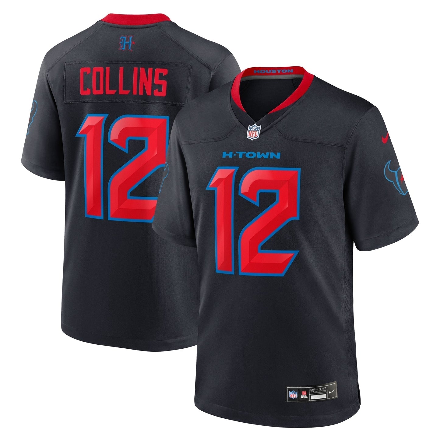 Nico Collins Houston Texans Nike 2nd Alternate Game Jersey - Navy football jersey product view 1