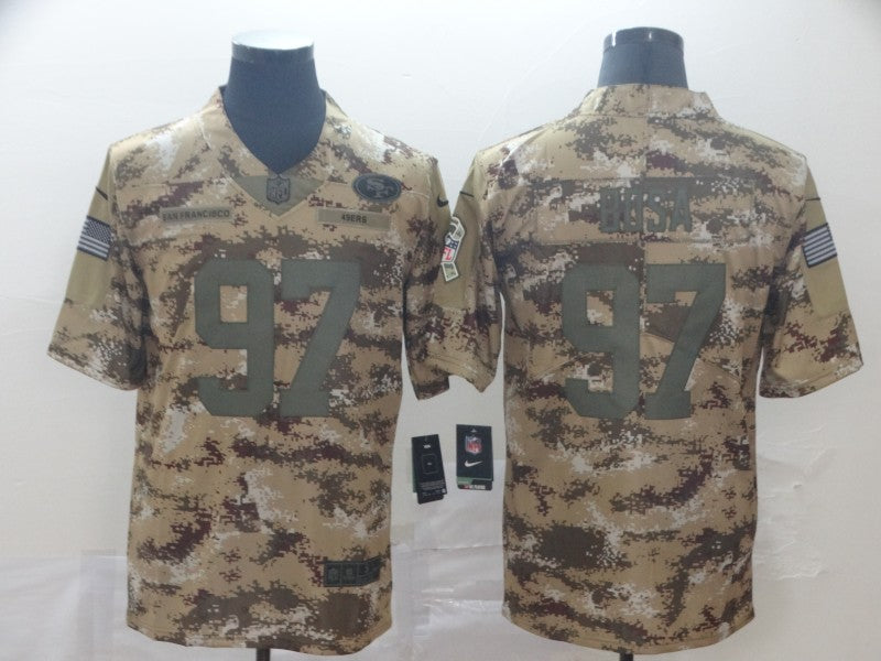 Men's San Francisco 49ers Nick Bosa #97 Camouflage Game Jersey1 football jersey product view 1