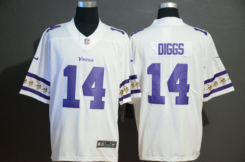 Men's Minnesota Vikings Stefon Diggs #14 White Game Jersey1 football jersey product view 1