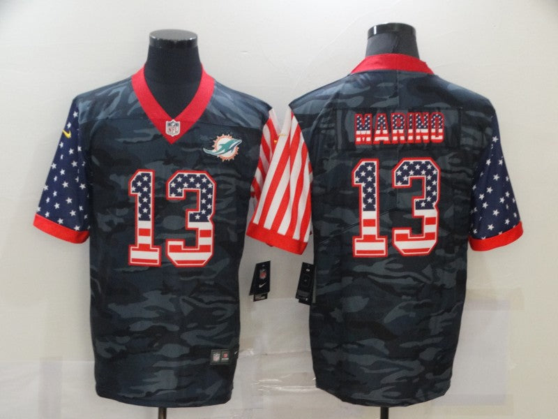 Men's Miami Dolphins Dan Marino #13 Gray Camouflage Game Player Jersey1 football jersey product view 1