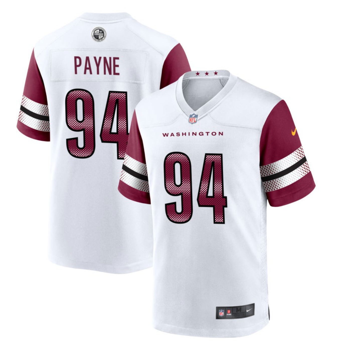 Daron Payne Washington Commanders Jersey football jersey product view 1