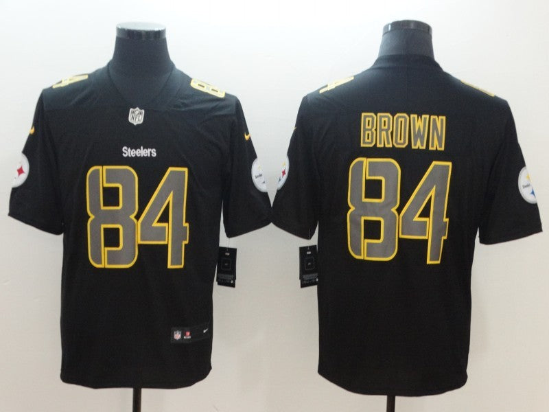 Men's Pittsburgh Steelers Antonio Brown #84 Black Authentic Game Jersey1 football jersey product view 1