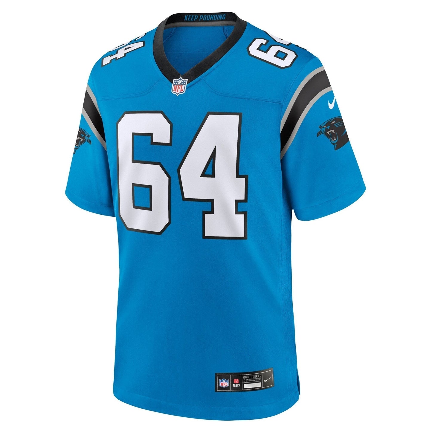 Justin McCray Carolina Panthers Nike Alternate Game Jersey - Blue football jersey product view 2