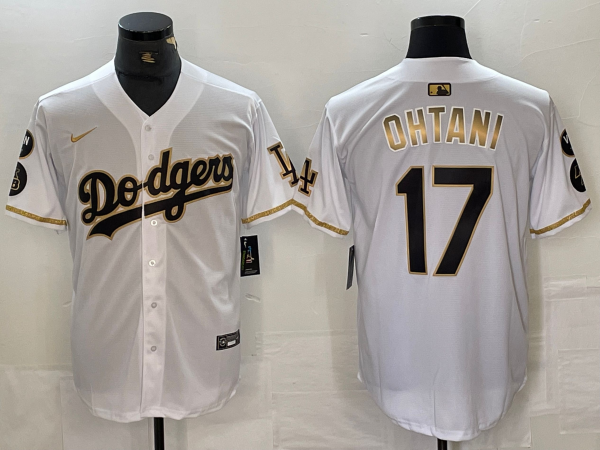 Men's Los Angeles Dodgers Shohei Ohtani White Alternate Game Jersey1 baseball jersey product view 1