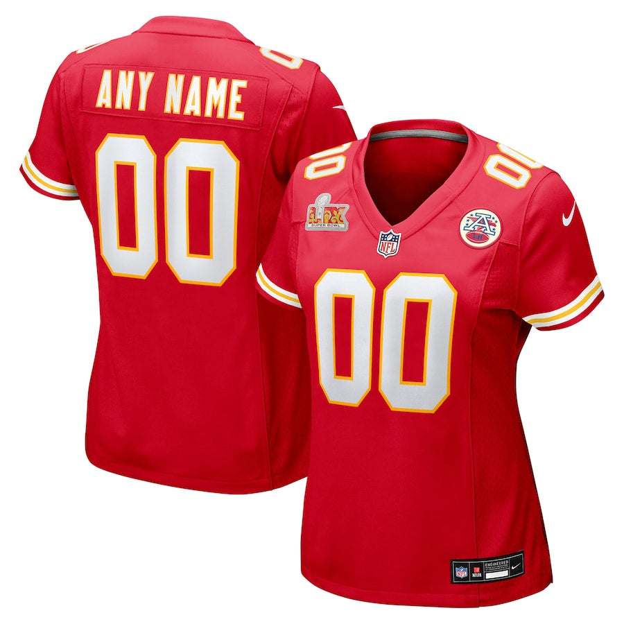 Women's Kansas City Chiefs Nike Red Super Bowl LIX Custom Game Jersey football jersey product view 1