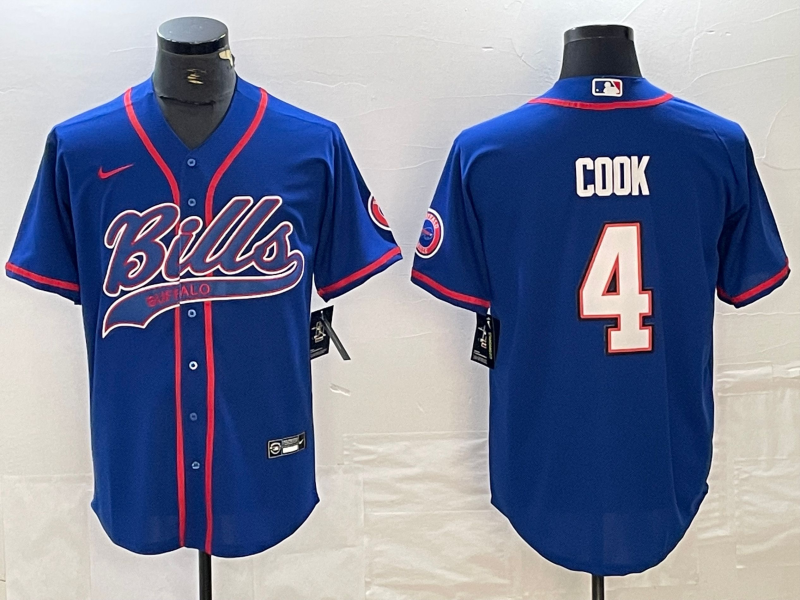 Men's Buffalo Bills James Cook #4 Royal Player Jersey1 Joint Edition football jersey product view 1
