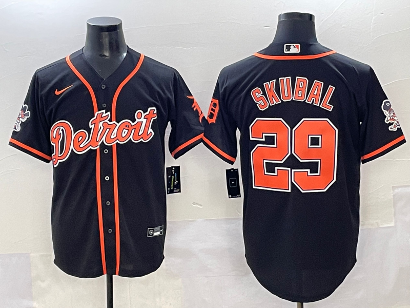 Men's Detroit Tigers Tarik Skubal #29 Black Limited Player Jersey baseball jersey product view 1