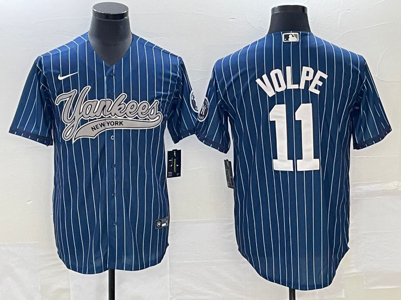 Men's New York Yankees Anthony Volpe #11 Blue Player Jersey1 Joint Edition baseball jersey product view 1