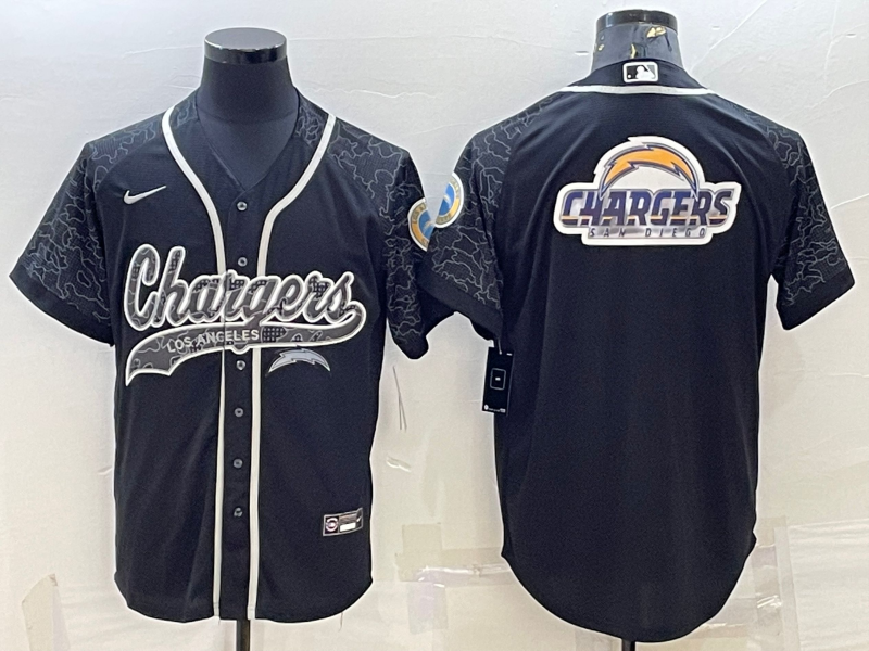 Men's Los Angeles Chargers Black RFLCTV Limited Jersey1 football jersey product view 1