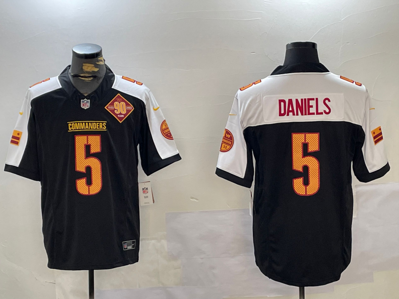 Men's Washington Commanders Jayden Daniels #5 Black Alternate Vapor Limited Jersey1 football jersey product view 1