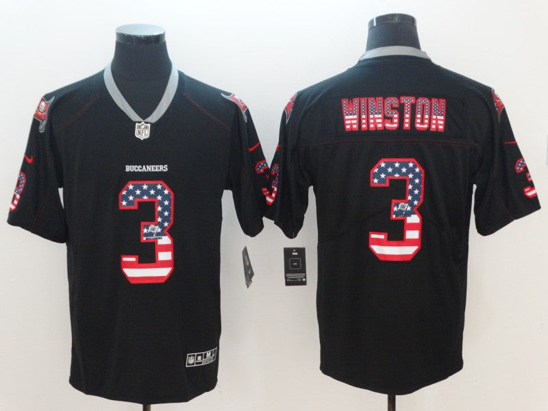Men's Tampa Bay Buccaneers Jameis Winston #3 Black Alternate Game Jersey1 football jersey product view 1