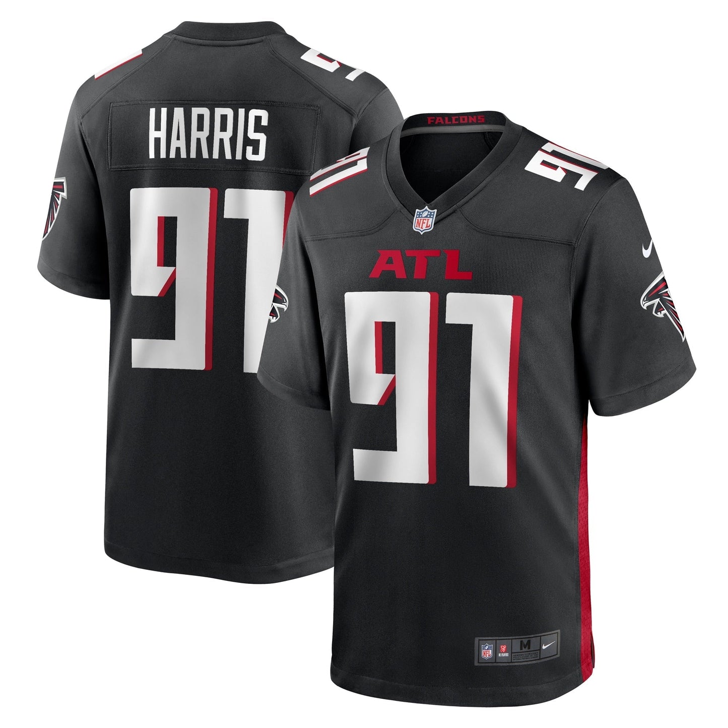 Demone Harris Atlanta Falcons Nike Game Jersey - Black football jersey product view 1
