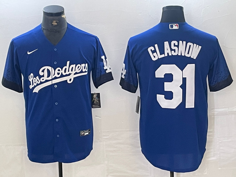 Men's Los Angeles Dodgers Tyler Glasnow #31 Blue Game Jersey1 baseball jersey product view 1