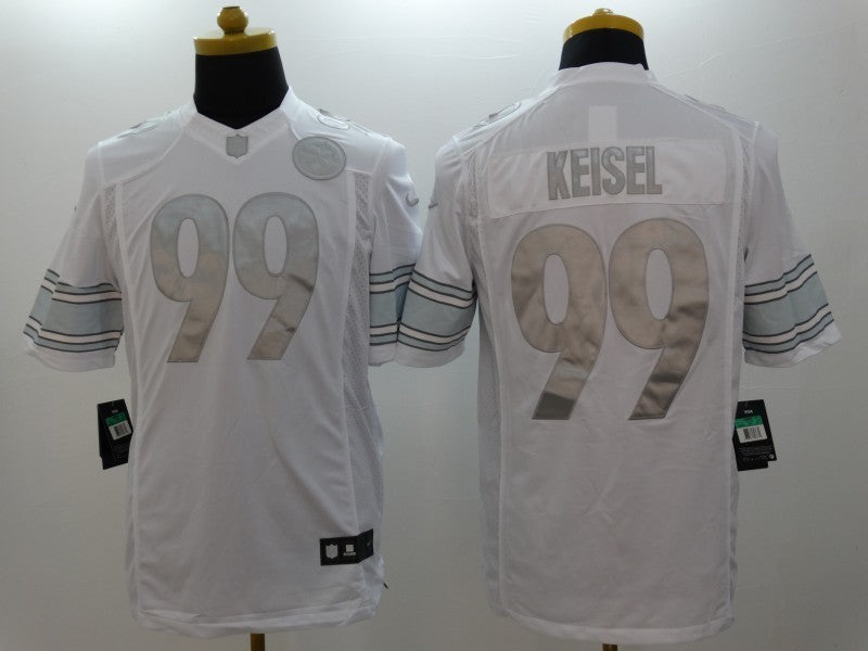 Men's Pittsburgh Steelers Brett Keisel #99 White Game Jersey1 football jersey product view 1