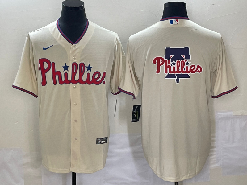 Men's Philadelphia Phillies Beige Replica Team Jersey1 baseball jersey product view 1