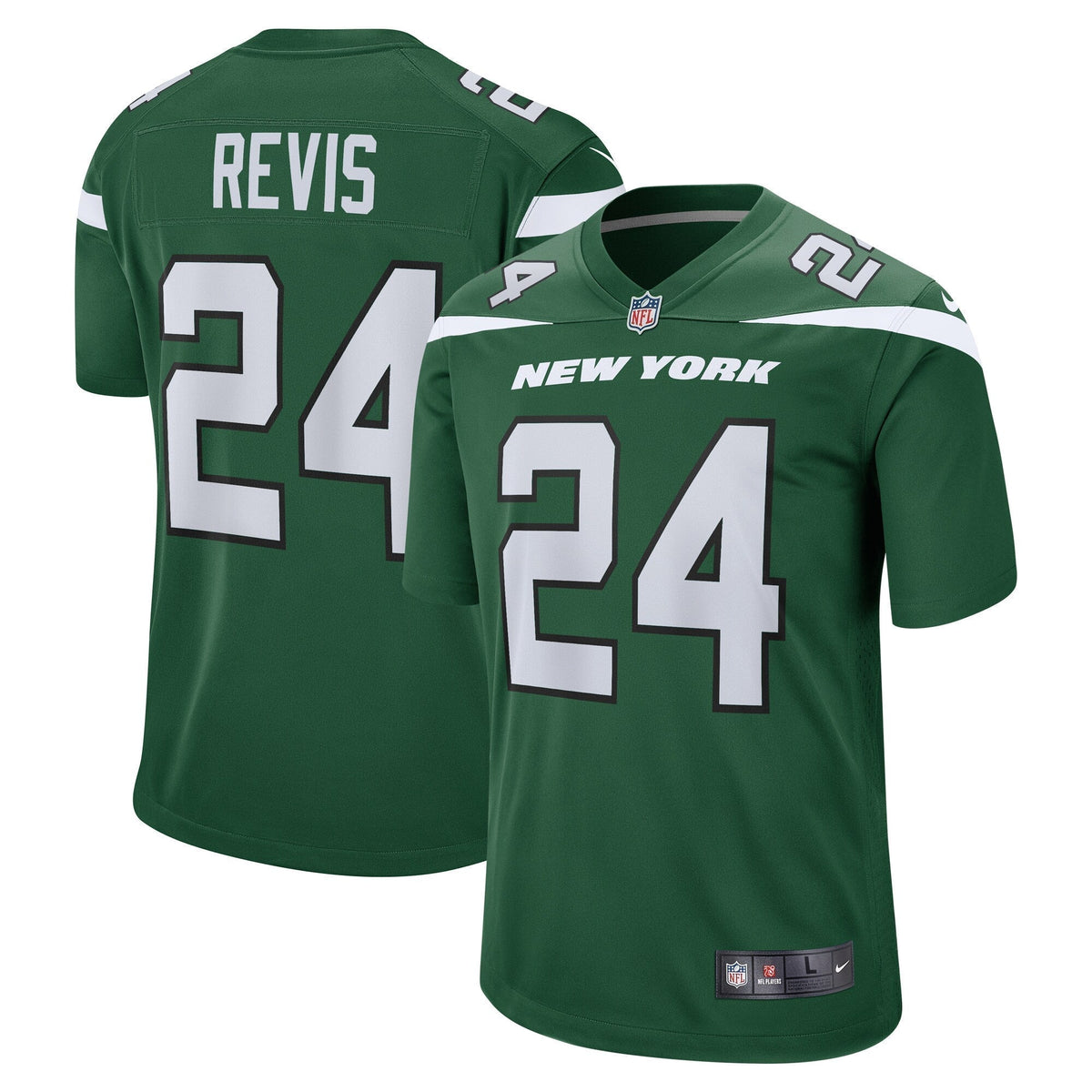 Darrelle Revis New York Jets Nike Retired Game Jersey - Gotham Green football jersey product view 1