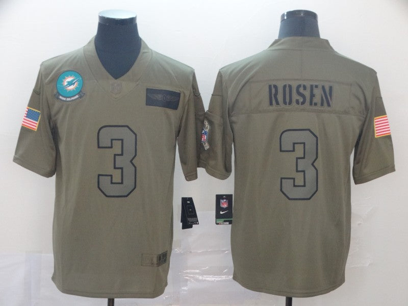 Men's Miami Dolphins Josh Rosen #3 Brown Game Jersey1 football jersey product view 1