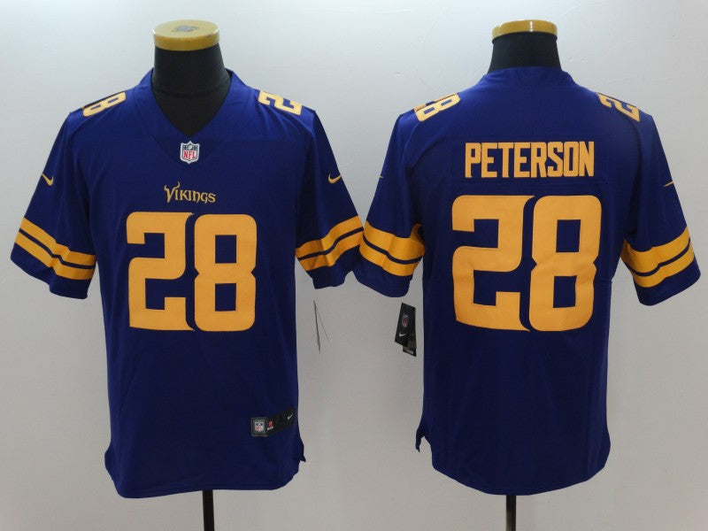 Men's Minnesota Vikings Adrian Peterson #28 Purple Game Player Jersey1 football jersey product view 1