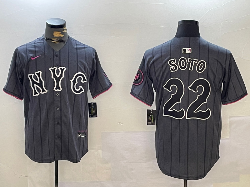 Men's New York Mets Juan Soto #22 Graphite 2024 City Connect Limited Player Jersey1 baseball jersey product view 1