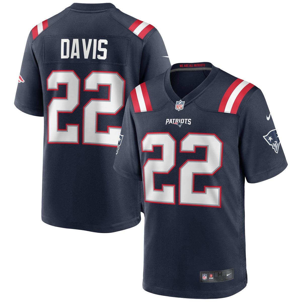 Cody Davis New England Patriots Nike Game Jersey - Navy football jersey product view 1