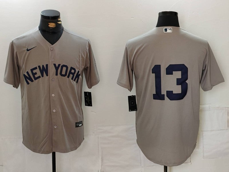 Men's New York Yankees Jazz Chisholm Jr. #13 Gray Limited Player Jersey1 baseball jersey product view 1