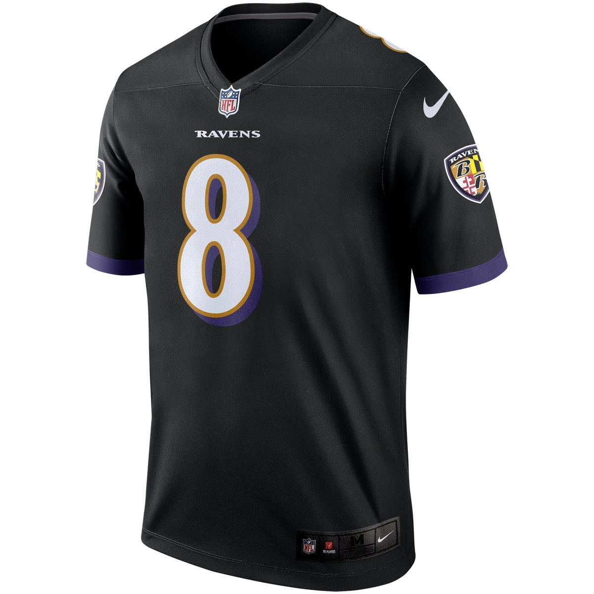 Lamar Jackson Baltimore Ravens Nike Legend Jersey - Black football jersey product view 2